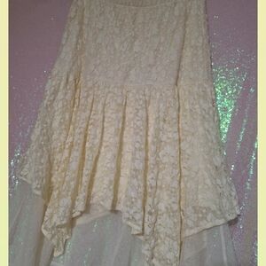 Elegant Cream Lace Skirt